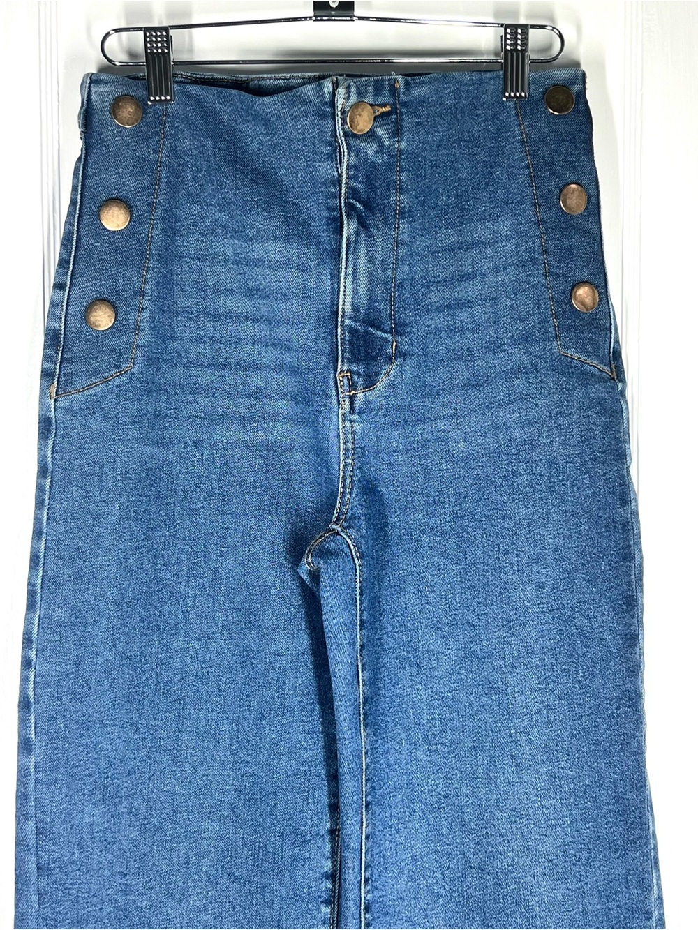 Vintage DEX High Waist Wide Leg Sailor Style Jeans Size 27 w/ Stretch